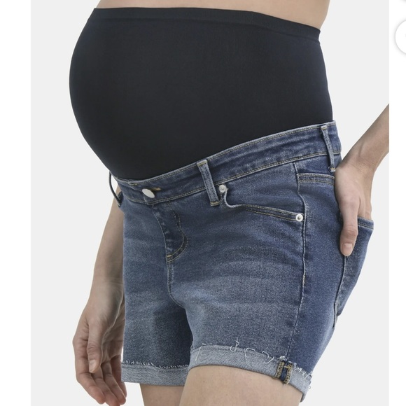 🔥4X$25 Time and Tru Women's Maternity Roll Cuff Shorts Size M - Picture 4 of 11